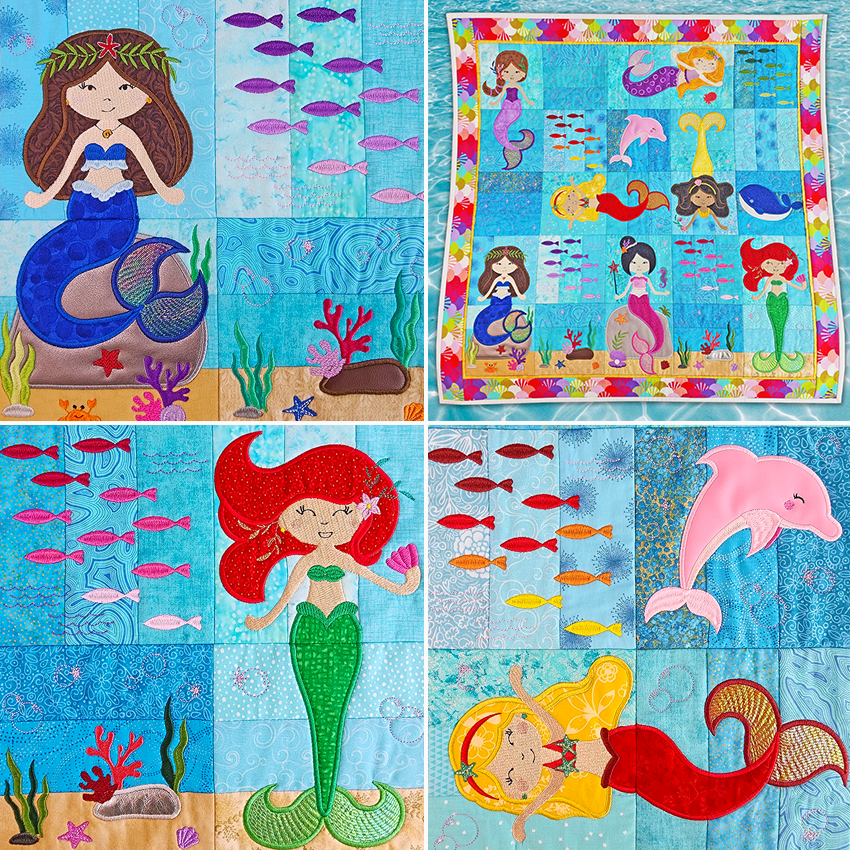 Mermaid Quilt 4x4 5x5 6x6 7x7 8x8